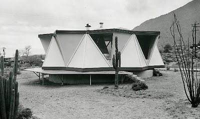 #15948 SNOW CREEK Rd #Snow Creek #Snow Creek Village #Whitewater #CA 92282 # D&apos;Angelo House  #Floyd D&apos;Angelo #Floyd Dangelo #Henry Conrey 1963 #Rotating House #Exterior BW 1