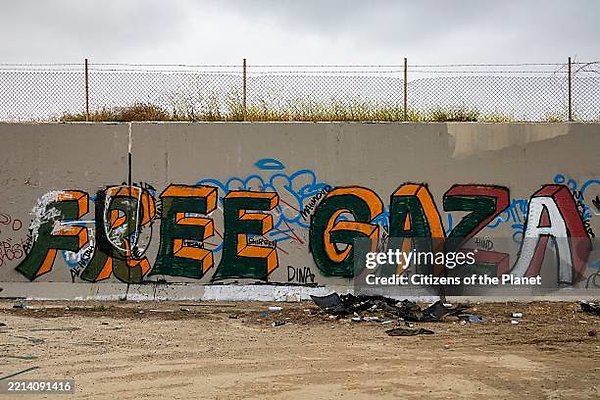 gettyimages-2214091416-612x612 - Free Gaza graffiti at the Sepulveda Dam, Sepuveda Basin Wildlife Area, San Fernando Valley, Los Angeles, California. (Photo by: Citizen if the Planet/Universal Images Group via Getty Images) gettyimages-2214091416-612x612 - Free Gaza graffiti at the Sepulveda Dam, Sepuveda Basin Wildlife Area, San Fernando Valley, Los Angeles, California. (Photo by: Citizen if the Planet/Universal Images Group via Getty Images)